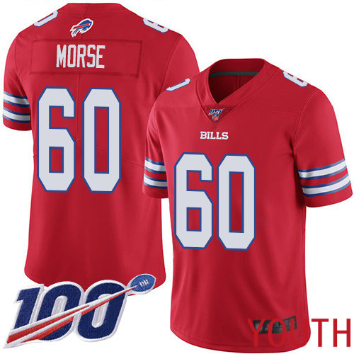 Youth Buffalo Bills #60 Mitch Morse Limited Red Rush Vapor Untouchable 100th Season NFL Jersey->youth nfl jersey->Youth Jersey